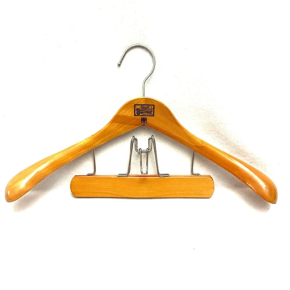 Vintage Fitwell 2 C. Birnbaum Ltd Wooden Suit Hanger Germany Trouser Clamp Wide